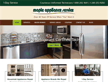 Tablet Screenshot of mapleappliance.com